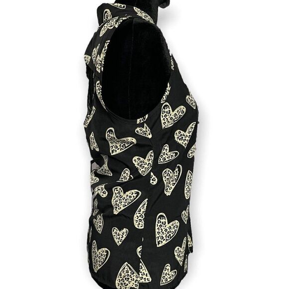 Kiss & Cry Button Up Shirt Blouse Women's XS Black Animal Print Lightweight Sexy - Picture 3 of 6